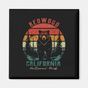Retro Vintage Redwood National Park For Kids Hikin Magnet
