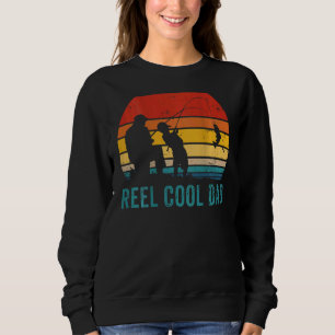 Retro Vintage Reel Cool Dad Fishing Daddy Papa Fat Sweatshirt