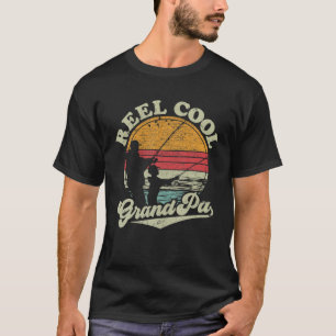 Retro Vintage Reel Style Cool Grandpa Fishing Love T-Shirt
