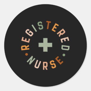 Retro Vintage Registered Nurse Stethoscope Nursing Classic Round Sticker