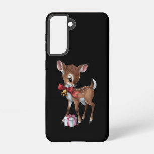 Retro Vintage Reindeer Pink Christmas Baby Deer Samsung Galaxy Case