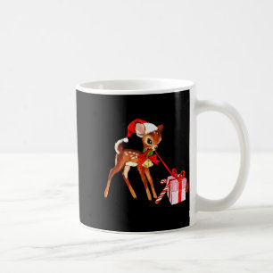 Retro Vintage Reindeer Red Christmas Baby Deer Cot Coffee Mug