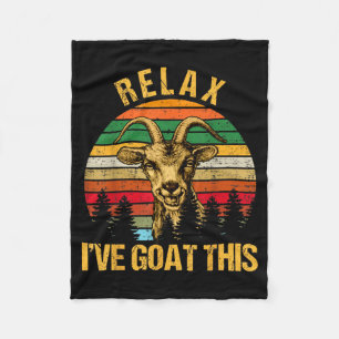 Retro Vintage Relax I've Goat This Gift Cool Goat  Fleece Blanket