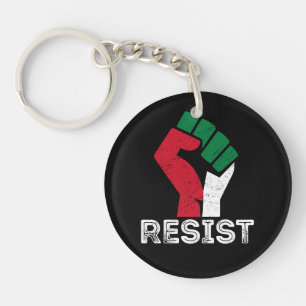 Retro Vintage Resist Palestine fist flag Freedom  Key Ring