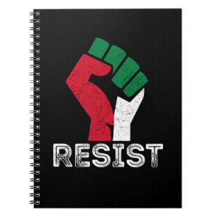 Retro Vintage Resist Palestine fist flag Freedom Notebook