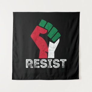 Retro Vintage Resist Palestine fist flag Freedom  Tapestry