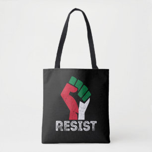 Retro Vintage Resist Palestine fist flag Freedom. Tote Bag