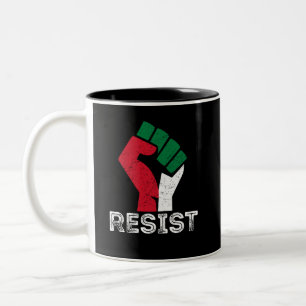 Retro Vintage Resist Palestine fist flag Freedom  Two-Tone Coffee Mug