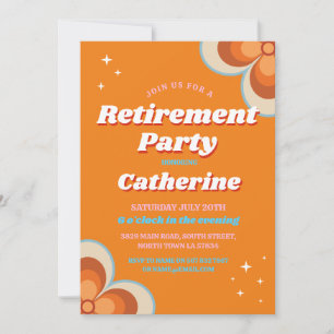 Retro Vintage Retirement 1970s Party Invitation