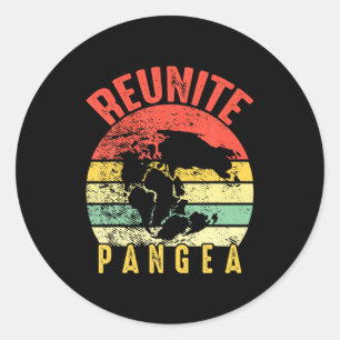 Retro Vintage Reunite Pangea Funny Earth Day Geolo Classic Round Sticker