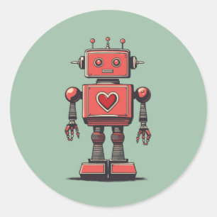 Retro Vintage Robot Classic Round Sticker