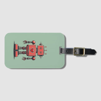 Retro Vintage Robot Luggage Tag