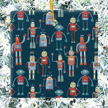 Retro Vintage Robots Ceramic Ornament<br><div class="desc">Fun vintage retro style robots,  which Grandpa probably made in his workshop.  Original art by Nic Squirrell.</div>