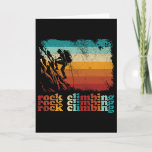 Retro Vintage Rock Climbing Climber Rock Climbing Card