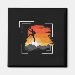 Retro Vintage Rock Climbing T Shirt Men Women Boy Magnet