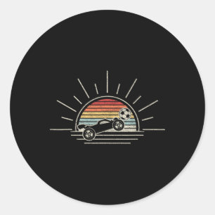 Retro Vintage Rocket Soccer Car Classic Round Sticker