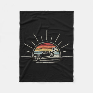 Retro Vintage Rocket Soccer Car Fleece Blanket
