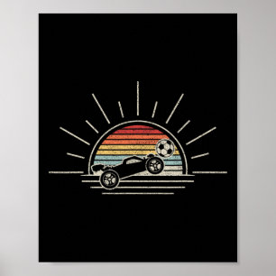Retro Vintage Rocket Soccer Car Poster