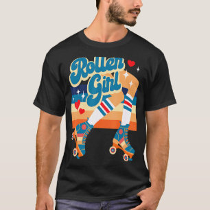 Retro Vintage Roller Girl Roller Skates W Hearts A T-Shirt