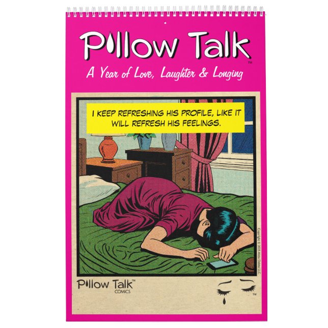 Retro Vintage Romance Comic: Pillow Talk Calendar (Cover)