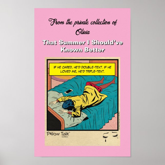 Retro Vintage Romance Comic: Pillow Talk Poster (Front)