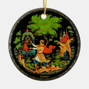 Retro Vintage Russian Fairy Tale Fantasy Colorful Ceramic Tree Decoration