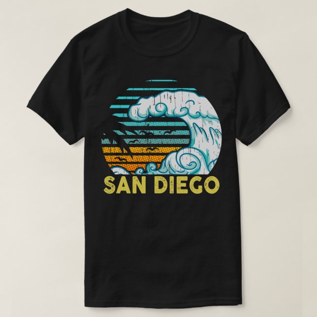 RETRO VINTAGE SAN DIEGO BEACH T-Shirt (Design Front)