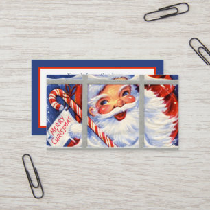 retro vintage Santa add information Business Card