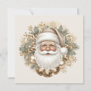 Retro Vintage Santa Christmas Greeting Card