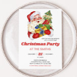 Retro Vintage Santa Christmas Party Invitation<br><div class="desc">Spread the holiday cheer with our customisable Christmas printable invitation,  perfect for gathering friends and family for a festive celebration. With elegant designs and easy-to edit text,  this invitation sets the tone for a joyful holiday season.

45SE B</div>