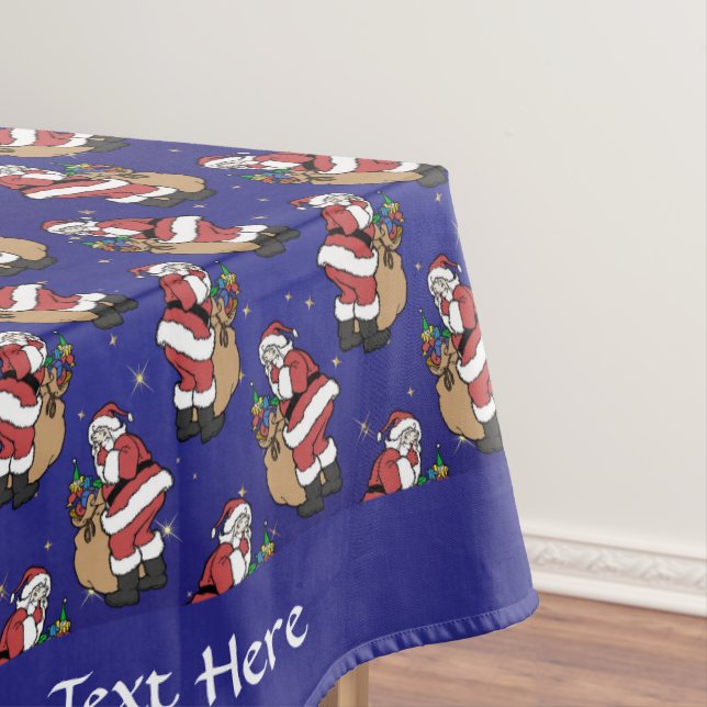 Retro Vintage Santa Claus Christmas Holiday Tablecloth (In Situ)