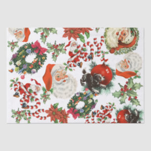Retro Vintage Santa Claus Holiday Gift Tissue Paper