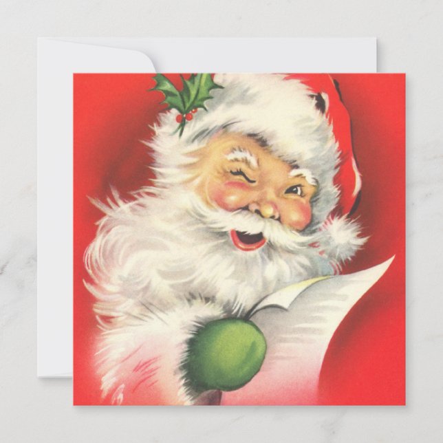 Retro Vintage Santa Claus larger Card (Front)