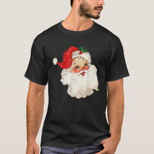 Retro Vintage Santa Claus Merry Christmas Holiday T-Shirt