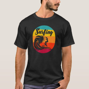 Retro Vintage Santa Cruz Bear Surfing Summer Beach T-Shirt