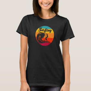 Retro Vintage Santa Cruz Bear Surfing Summer Beach T-Shirt