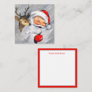 retro vintage Santa Reindeer add text Card