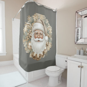 Retro Vintage Santa Shower Curtain