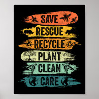 Retro Vintage Save Bees Rescue Animals Recycle Fun