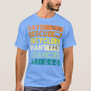 Retro Vintage Save Bees Rescue Animals Recycle Fun T-Shirt