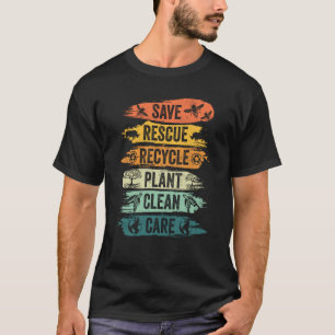 Retro Vintage Save Bees Rescue Animals Recycle Fun T-Shirt
