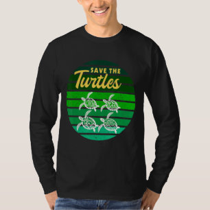 Retro Vintage Save The Turtles Turtle For Men T-Shirt