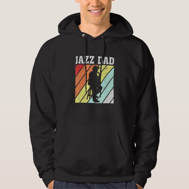 Retro Vintage Saxophone Jazz Music Jazz Dad Hoodie (Front)