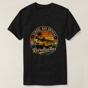 Retro Vintage School Bus Driver Circle T-Shirt