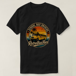 Retro Vintage School Bus Driver Circle T-Shirt