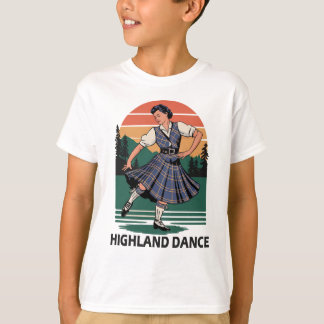 Retro Vintage Scottish Highland Dance Design gift T-Shirt