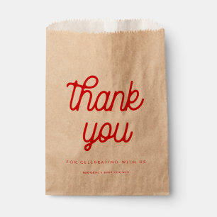 Retro vintage script Baby shower Favour Bags