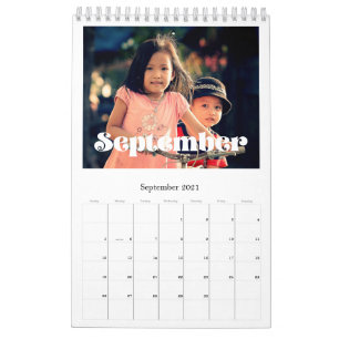 Retro vintage script family calendar 2025