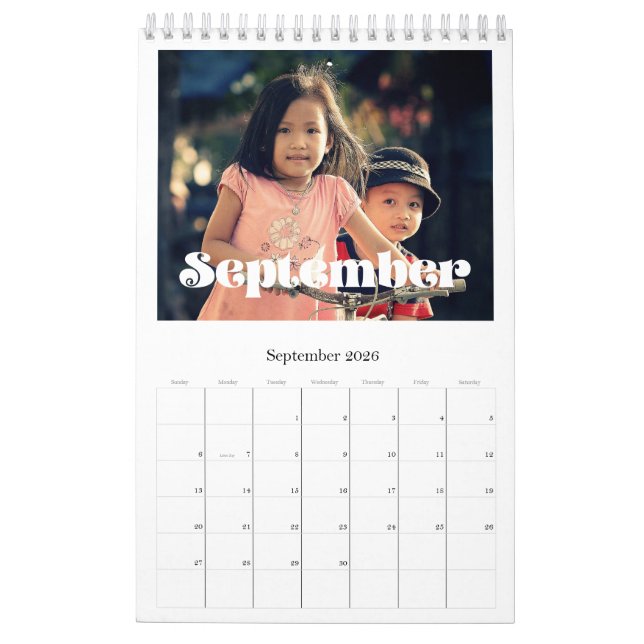 Retro vintage script family calendar 2026 (Sep 2026)