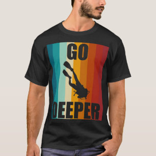 Retro Vintage Scuba Dive Go Deeper Diver Down Flag T-Shirt